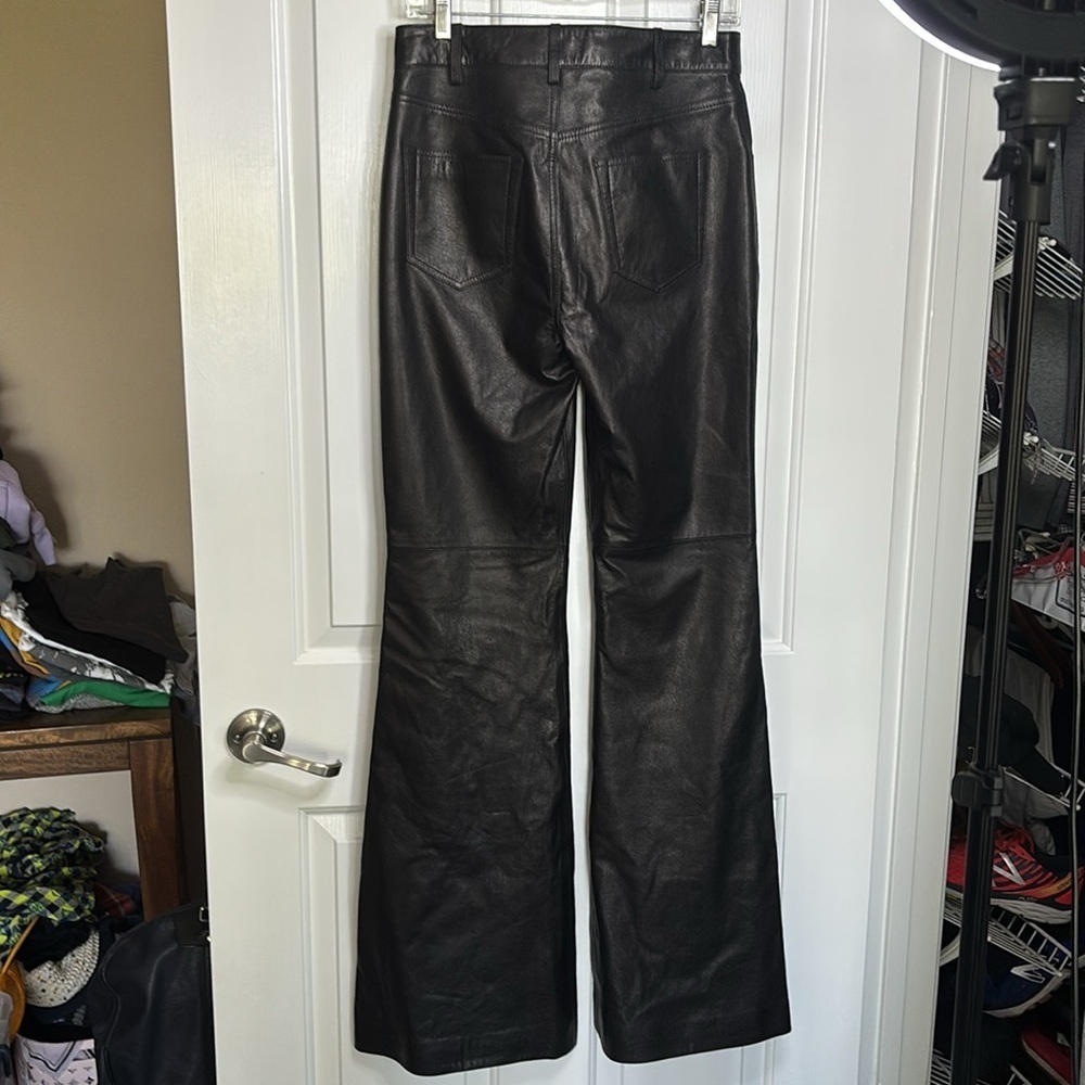 NWT NILI LOTAN Roe leather pants black size 4. Current season - Picture 10 of 12